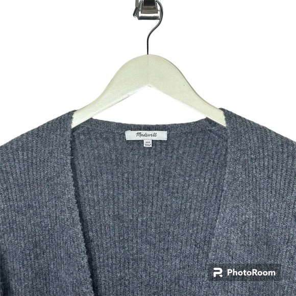 Madewell Backstage Cardigan Sweater gray ribbed oversized - Picture 4 of 6